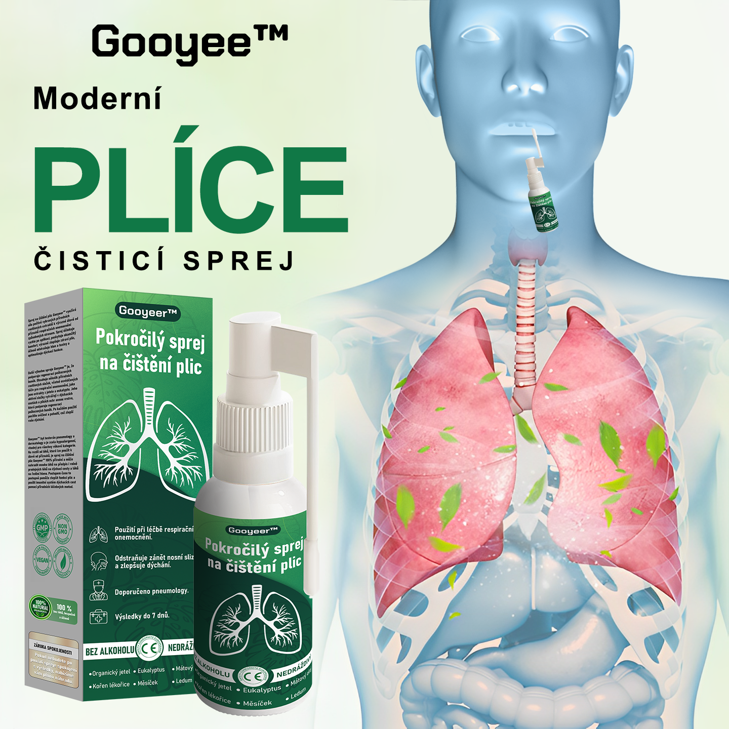 🍀𝐆𝐨𝐨𝐲𝐞𝐞𝐫™ Pokročilý sprej na čištění plic -🧑⚕️ Podporuje zdraví plic, průdušek a dutin, napomáhá zdraví dýchacího systému a usnadňuje dýchání.