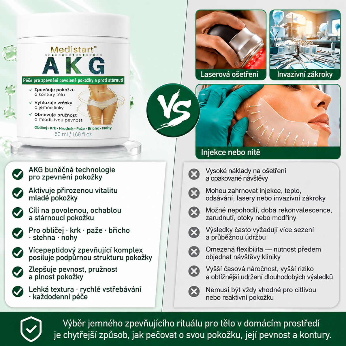 ✨Medistart® AKG POKROČILÝ ZPEVŇUJÍCÍ TĚLOVÝ KRÉM – 💧 Pro pevnější, hladší a pružnější pokožku.