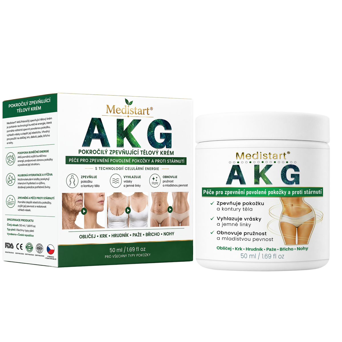 ✨Medistart® AKG POKROČILÝ ZPEVŇUJÍCÍ TĚLOVÝ KRÉM – 💧 Pro pevnější, hladší a pružnější pokožku.