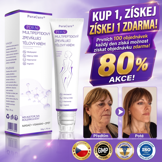 🇨🇿 PuraCure® PDRN multipeptidový masážní tělový krém s roll-on aplikátorem ✨Anti-age péče • Hydratace • Zpevnění • Lifting • Regenerace • Sjednocení tónu pokožky