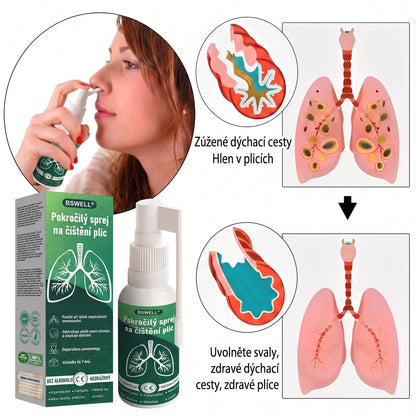 🍀BSWELL® Pokročilý sprej na čištění plic -✅ Podporuje zdraví plic, průdušek a dutin, napomáhá zdraví dýchacího systému a usnadňuje dýchání.