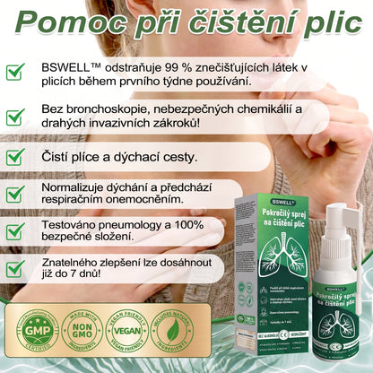 🍀BSWELL® Pokročilý sprej na čištění plic -✅ Podporuje zdraví plic, průdušek a dutin, napomáhá zdraví dýchacího systému a usnadňuje dýchání.